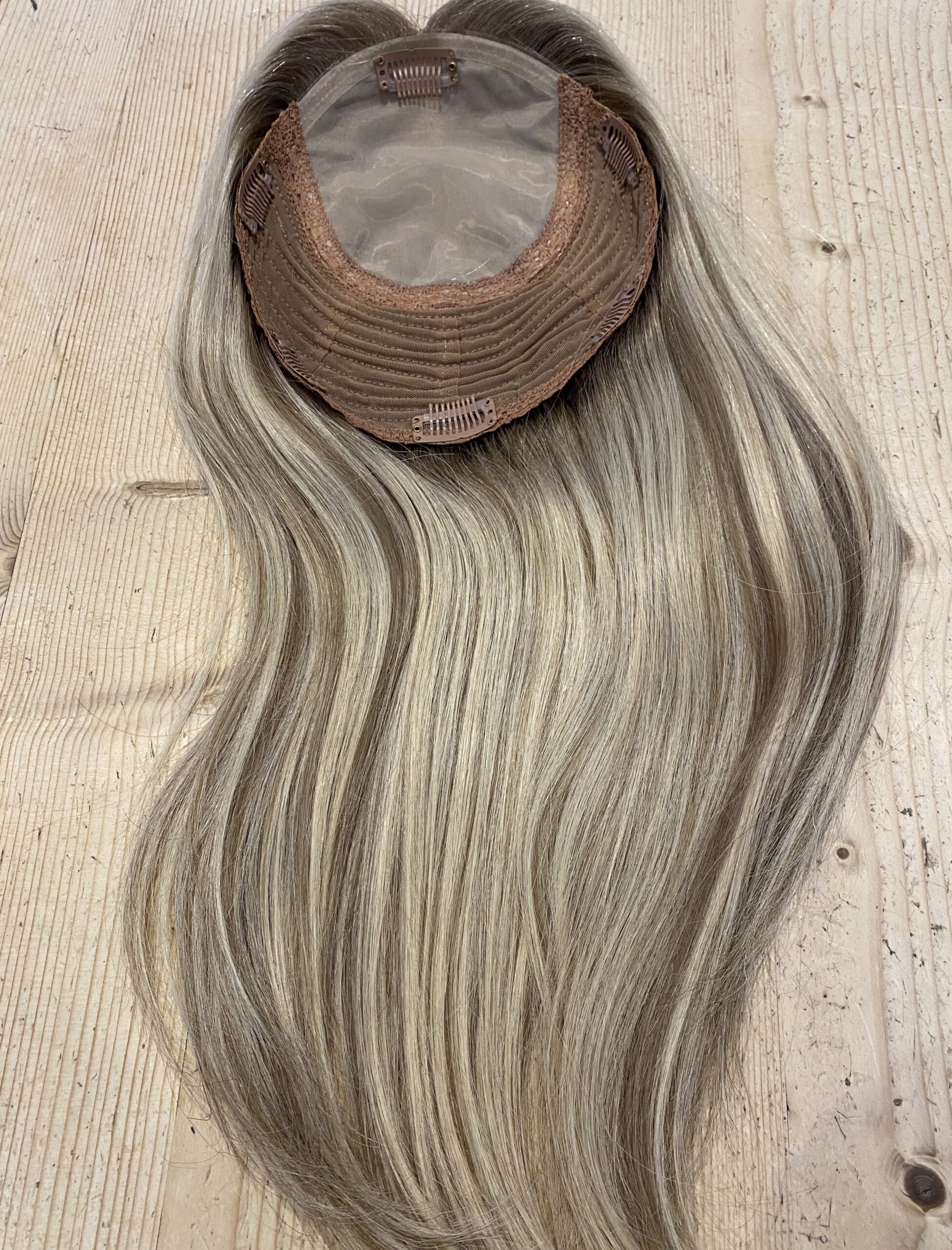 blonde colour human hair topper
